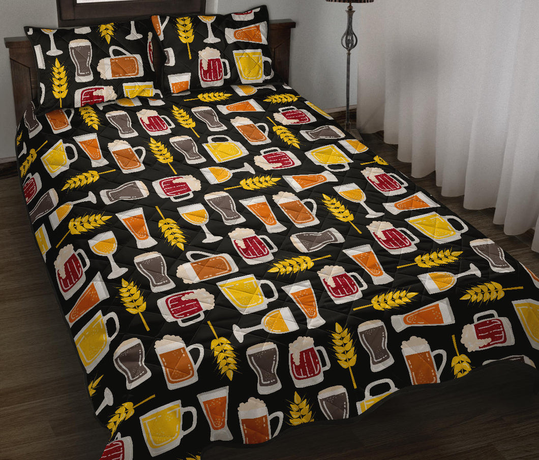 Beer type pattern Quilt Bed Set
