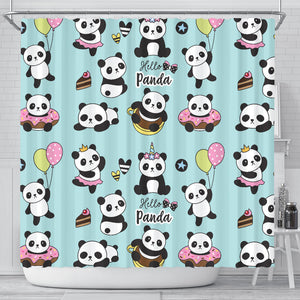 Cute Baby Panda Pattern Shower Curtain Fulfilled In US