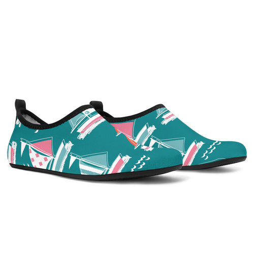 Cute Sailboat Pattern Aqua Shoes