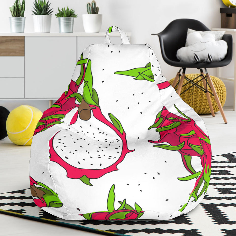 Dragon Fruits White Background Bean Bag Cover