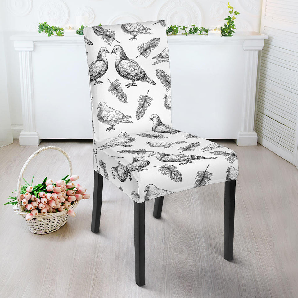 Pigeon Pattern Print Design 05 Dining Chair Slipcover