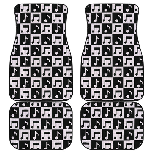 Music Notes Pattern Print Design 01 Front and Back Car Mats