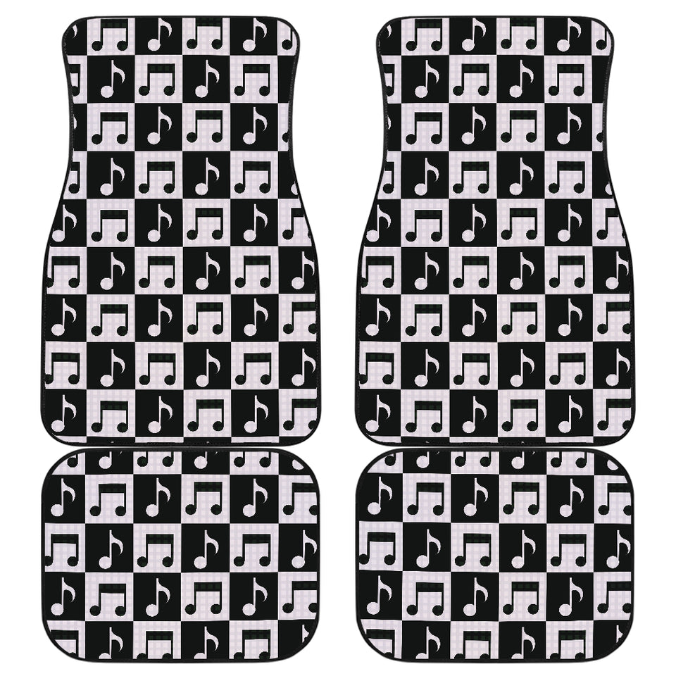 Music Notes Pattern Print Design 01 Front and Back Car Mats