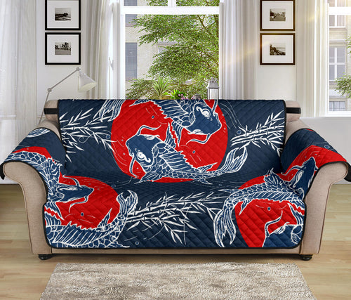 Koi Fish Carp Fishs hand drawn japanese art Sofa Cover Protector