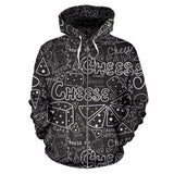 Handwritten Cheese Pattern Zip Up Hoodie