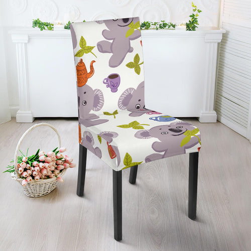 Cute Koalas Teapots Tea Dining Chair Slipcover