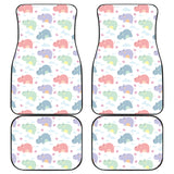 Hippopotamus Pattern Print Design 03 Front and Back Car Mats