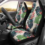 Heliconia Flowers, Palm And Monstera Leaves Universal Fit Car Seat Covers