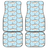 Swordfish Pattern Print Design 01 Front and Back Car Mats