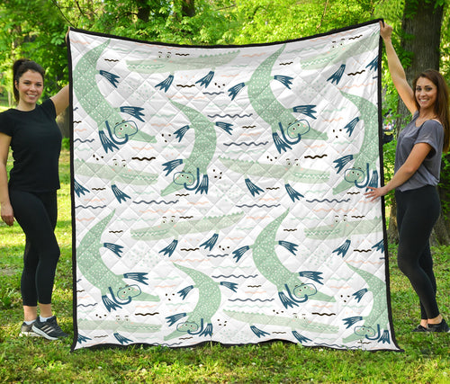 Crocodile Diver Pattern Premium Quilt