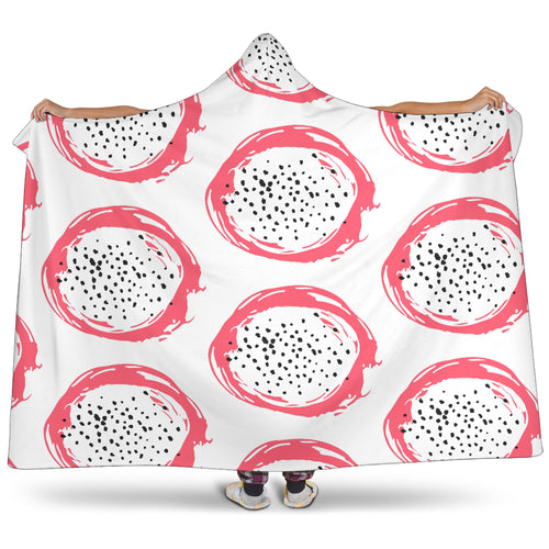 Hand Drawn Dragon Fruit Hooded Blanket