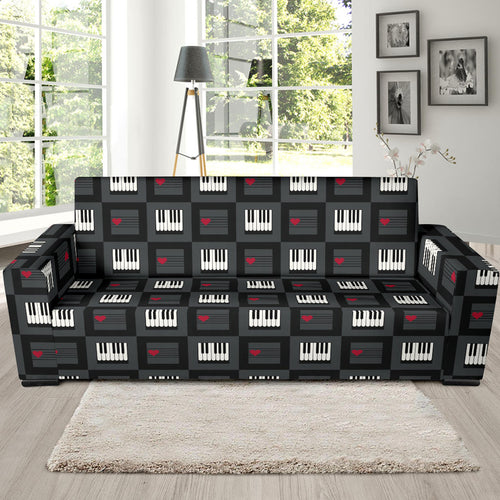 Piano Pattern Print Design 05  Sofa Slipcover
