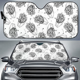 Hand Drawn French Fries Pattern Car Sun Shade