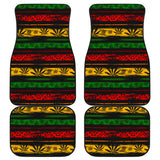 Canabis Marijuana Weed Pattern Print Design 04 Front and Back Car Mats