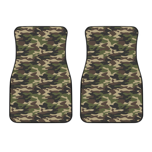 Dark Green Camo Camouflage Pattern  Front Car Mats
