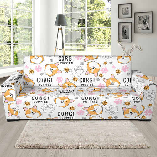 Corgi Dog Pattern Sofa Slipcover