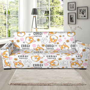 Corgi Dog Pattern Sofa Slipcover