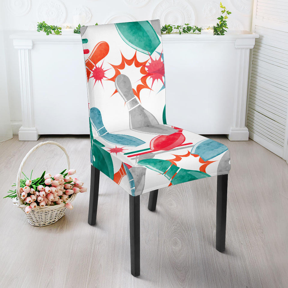 Watercolor Bowling Pattern Dining Chair Slipcover
