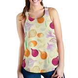 Onion garlic white red pattern Women Racerback Tank Top