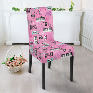 Piano Pattern Print Design 01 Dining Chair Slipcover