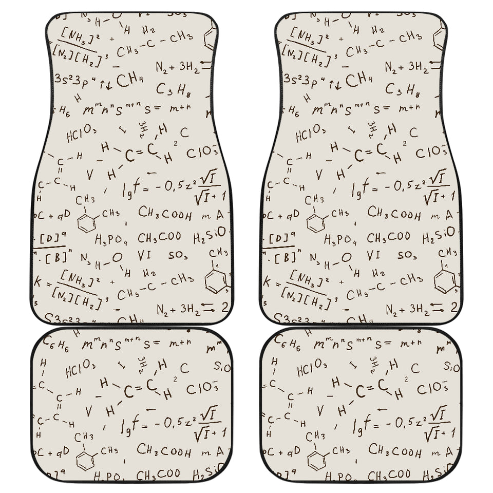 Chemistry Periodic Table Pattern Print Design 04 Front and Back Car Mats