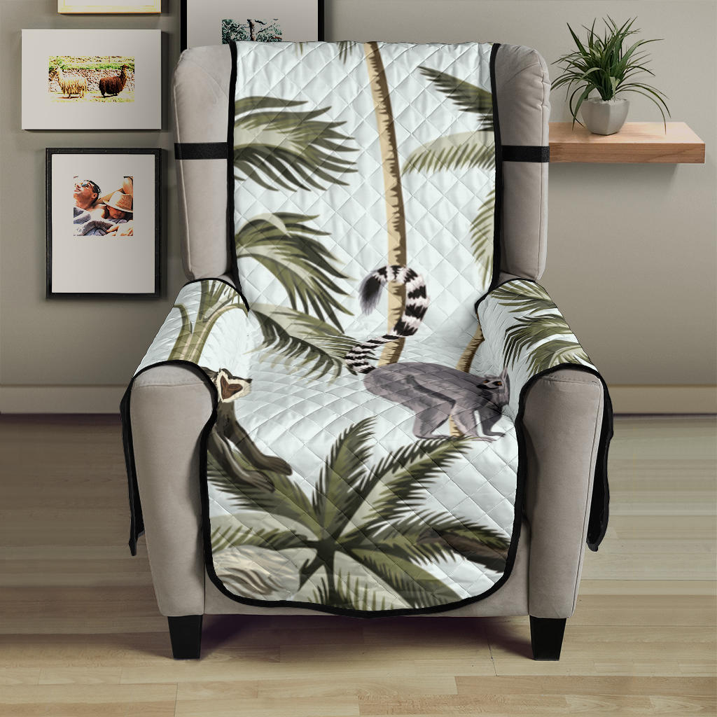 Monkey sloth lemur palm trees pattern Chair Cover Protector