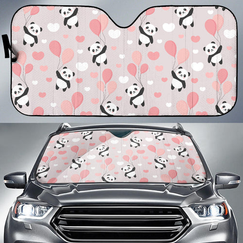 Cute Panda Ballon Heart Pattern Car Sun Shade