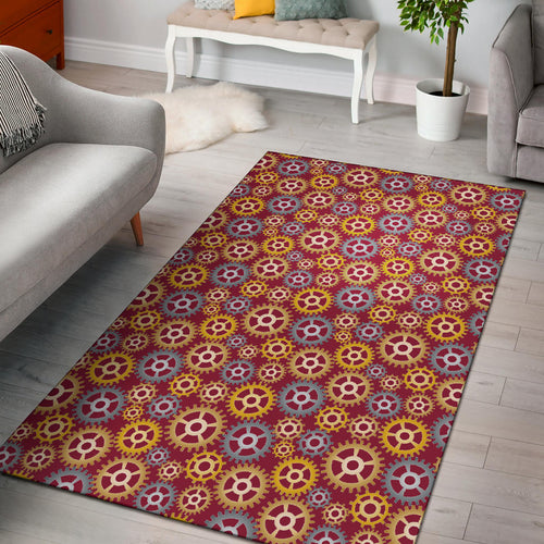 Gear Pattern Print Design 04 Area Rug