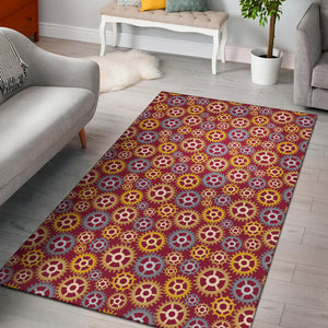 Gear Pattern Print Design 04 Area Rug
