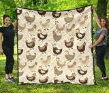 Cute Rooster Chicken Cock Premium Quilt