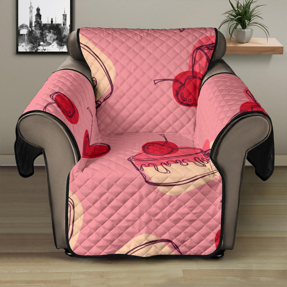 Cake cherry pattern Recliner Cover Protector