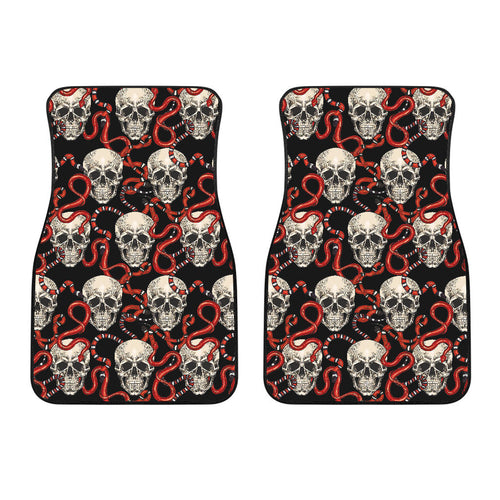Red Snake Skull Pattern Front Car Mats