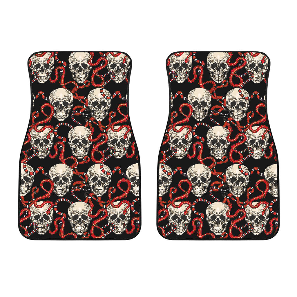 Red Snake Skull Pattern Front Car Mats