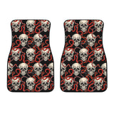 Red Snake Skull Pattern Front Car Mats