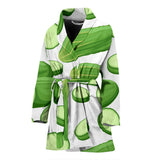 Cucumber Whole Slices Pattern Women'S Bathrobe