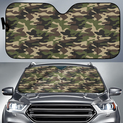 Dark Green Camo Camouflage Pattern Car Sun Shade