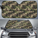 Dark Green Camo Camouflage Pattern Car Sun Shade
