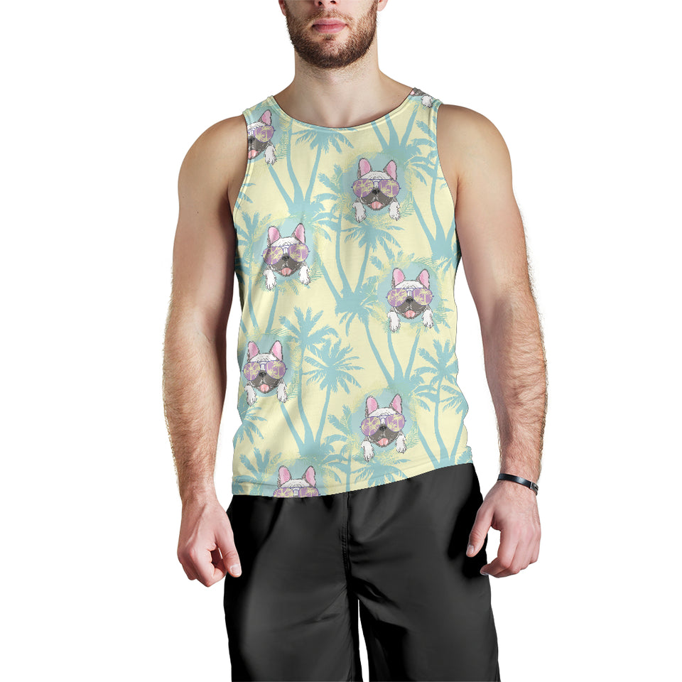 French bulldog hawaii blackground Men Tank Top