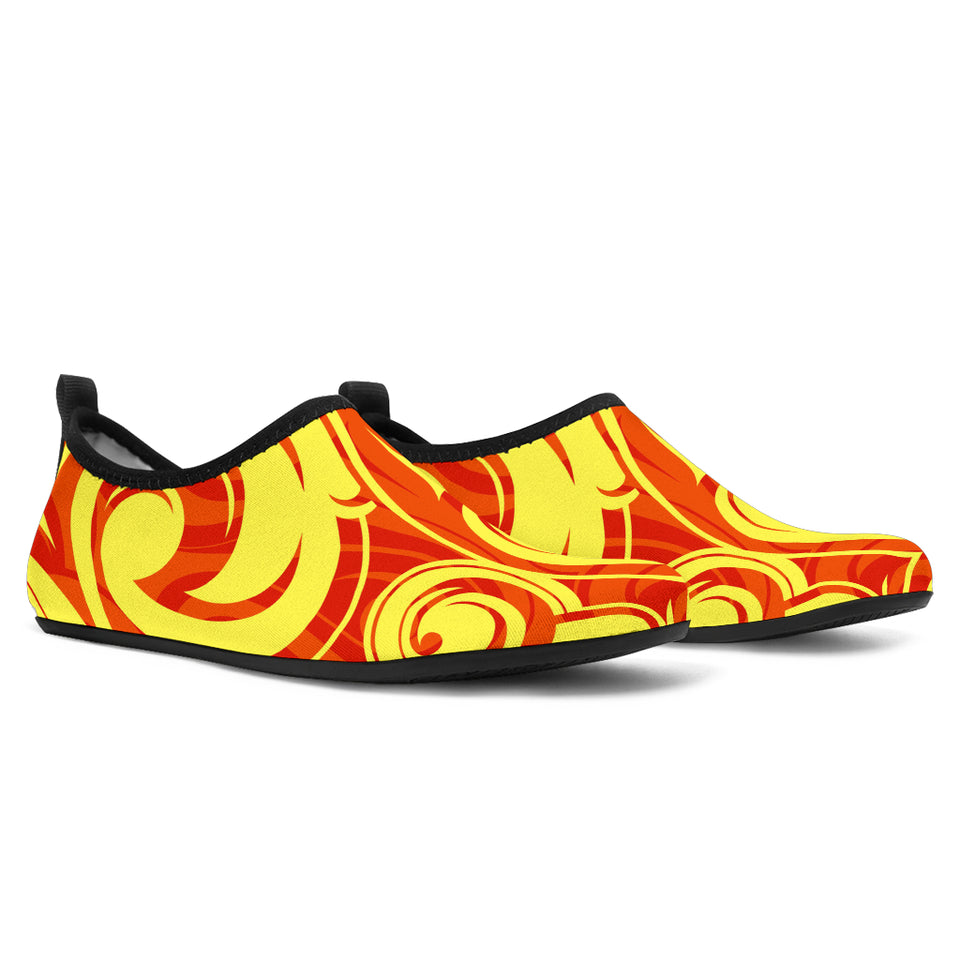 Fire Flame Design Pattern Aqua Shoes