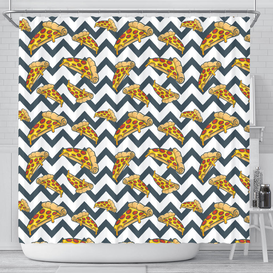 Pizza Design Pattern Shower Curtain Fulfilled In US