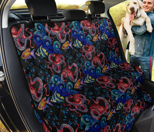Octopus Sea Wave Tropical Fishe Pattern Dog Car Seat Covers