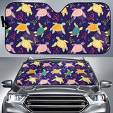 Colorful Sea Turtle Pattern Car Sun Shade