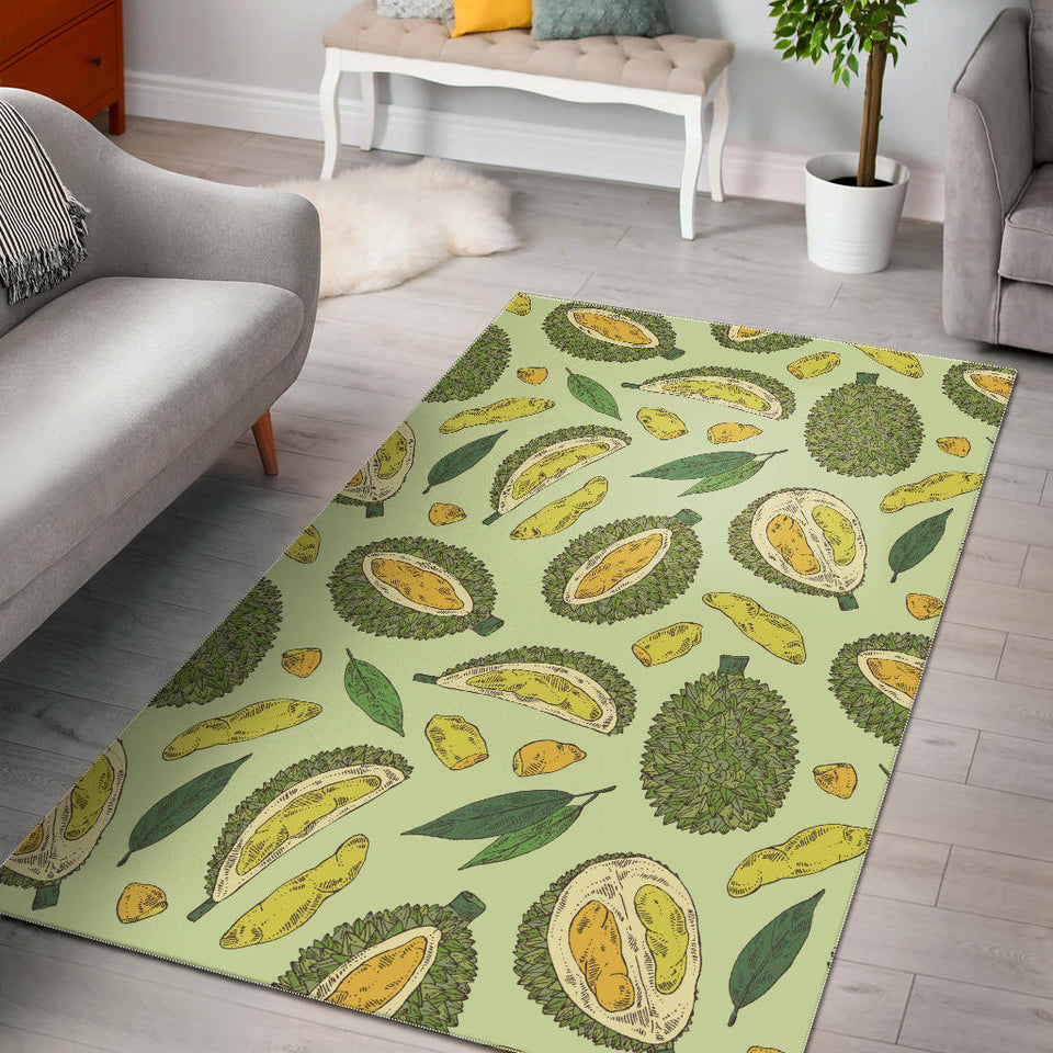 Durian Leaves Pattern Background Area Rug