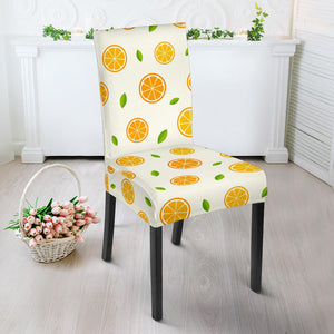 Oranges Leaves Pattern Dining Chair Slipcover
