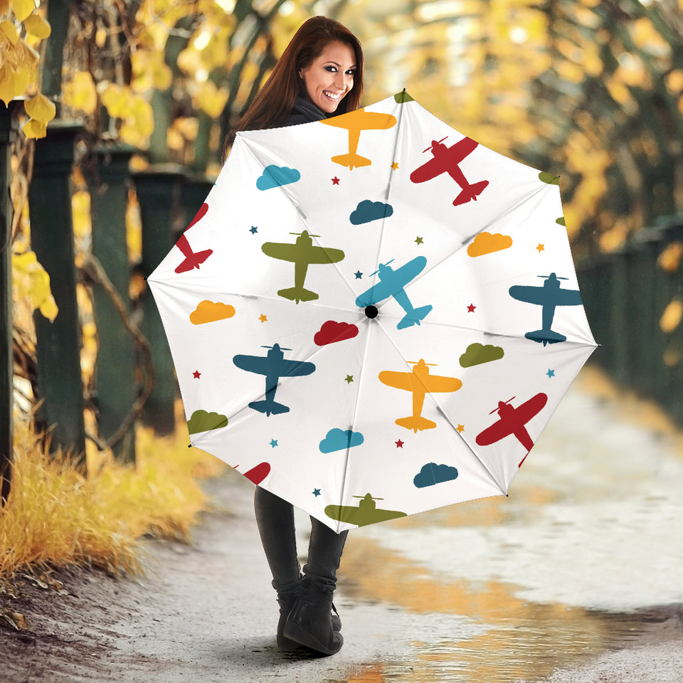 Airplane Star Cloud Colorful Umbrella
