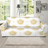 Gold Ornamental Lotue Waterlily Symbol Pattern Sofa Slipcover