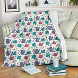 Tea pots Pattern Print Design 05 Premium Blanket