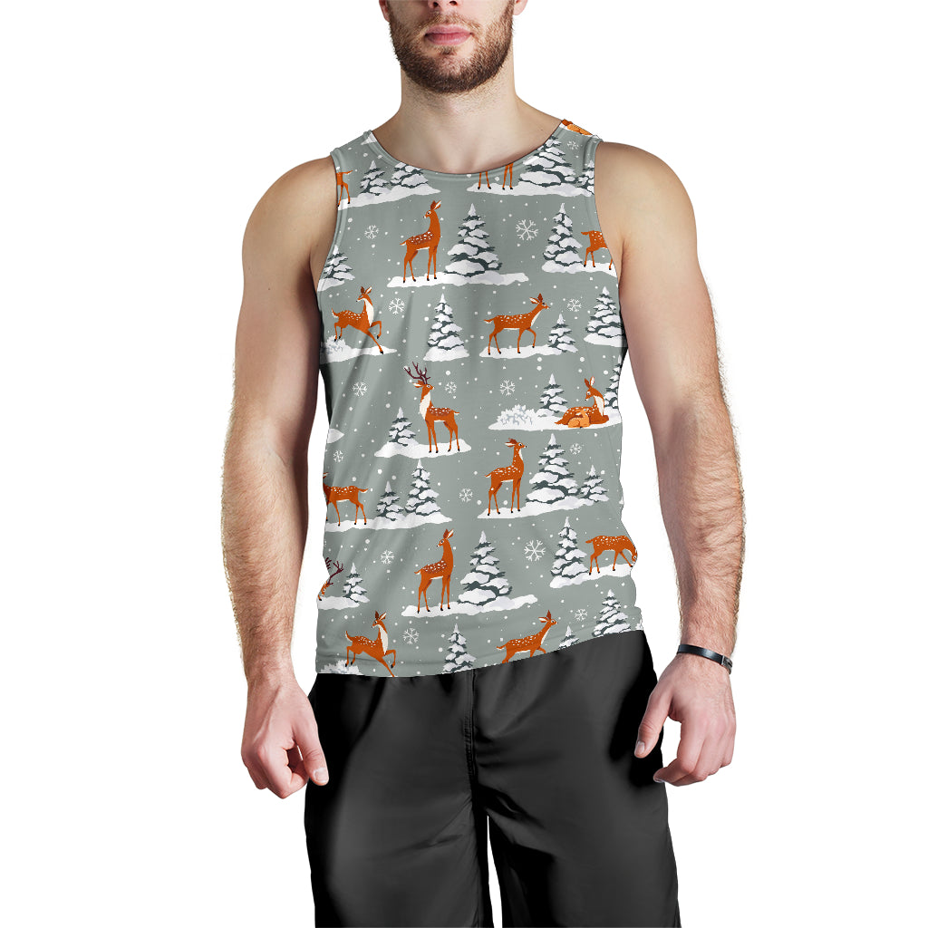 Beautiful deers Winter Christmas Men Tank Top