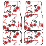 Hand Drawn Cherry Pattern Front And Back Car Mats