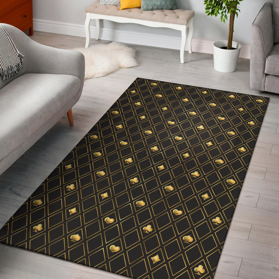 Casino Cards Suits Pattern Print Design 01 Area Rug